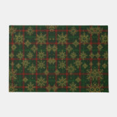 Steampunk Snowflake Rot und Grüner Tartan Fußmatte (Vorderseite)