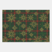Steampunk Snowflake Rot und Grüner Tartan Geschenkpapier Set (Vorderseite 3)