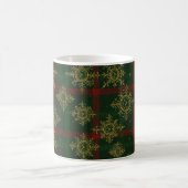 Steampunk Snowflake Rot und Grüner Tartan Kaffeetasse (Mittel)