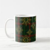 Steampunk Snowflake Rot und Grüner Tartan Kaffeetasse (Links)