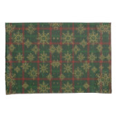 Steampunk Snowflake Rot und Grüner Tartan Kissenbezug (Vorderseite-Rechts)