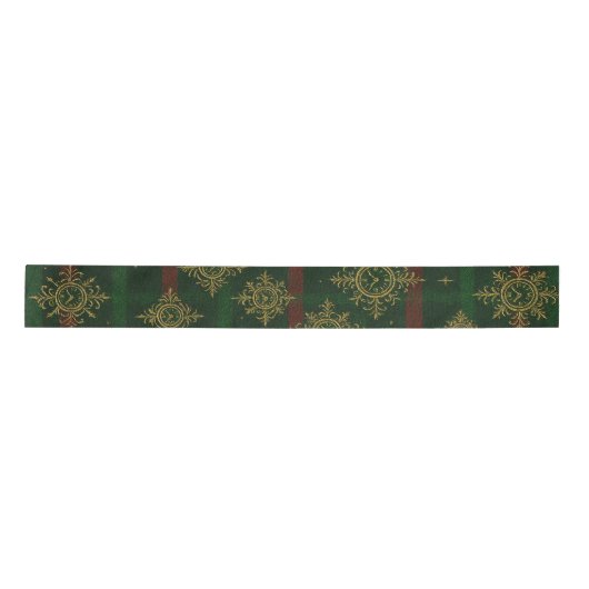Steampunk Snowflake Rot und Grüner Tartan Satinband (Vorderseite)