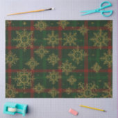 Steampunk Snowflake Rot und Grüner Tartan Seidenpapier (Basteln)