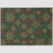 Steampunk Snowflake Rot und Grüner Tartan Seidenpapier (Vorderseite)