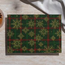 Steampunk Snowflake Rot und Grüner Tartan