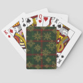 Steampunk Snowflake Rot und Grüner Tartan Spielkarten (Rückseite)