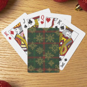 Steampunk Snowflake Rot und Grüner Tartan Spielkarten