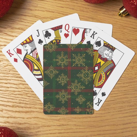 Steampunk Snowflake Rot und Grüner Tartan Spielkarten