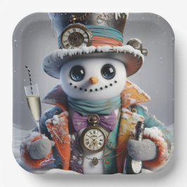 Steampunk Snowman, Weihnachten, Autor Natasha Us Pappteller