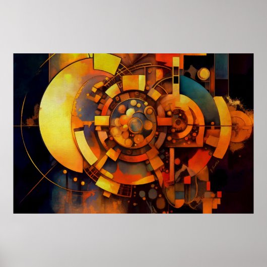 Steampunk Solar Mechanism Abstract Poster (Vorne)