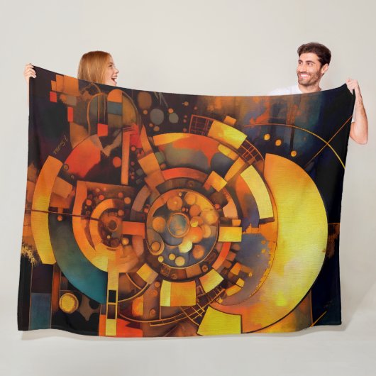 Steampunk-Solar-Mechanismus-Abstrakt Fleecedecke (Beispiel)