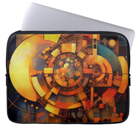 Steampunk-Solar-Mechanismus-Abstrakt Laptopschutzhülle (Vorderseite)