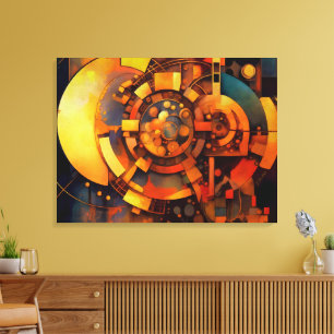 Steampunk-Solar-Mechanismus-Abstrakt Leinwanddruck