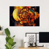 Steampunk-Solar-Mechanismus-Abstrakt Poster (Heimbüro)
