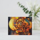 Steampunk-Solar-Mechanismus-Abstrakt Postkarte (Stehend Vorderseite)