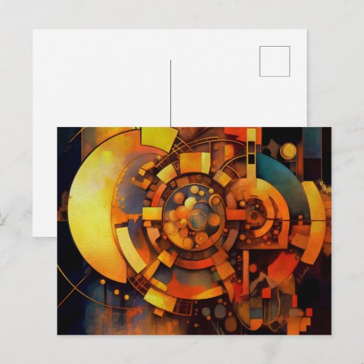 Steampunk-Solar-Mechanismus-Abstrakt Postkarte (Vorne/Hinten)