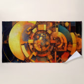 Steampunk-Solar-Mechanismus-Abstrakt Strandtuch (Vorderseite)