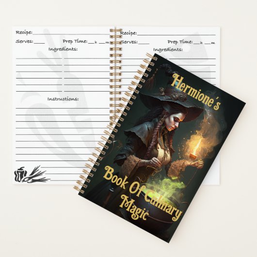 Steampunk Sorceress Cutomisable Rezept Notebook Notizblock (Innen)