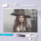 Steampunk Soul Collector Pirate Decoupage | Dunkel Seidenpapier (Handwerk)