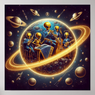 Steampunk-Space-Außerirdischen-Band Poster