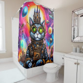 Steampunk Space Cat I Duschvorhang (Beispiel)