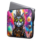Steampunk Space Cat I Laptopschutzhülle (Vorderseite Links)