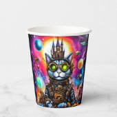 Steampunk Space Cat I Pappbecher (Rückseite)
