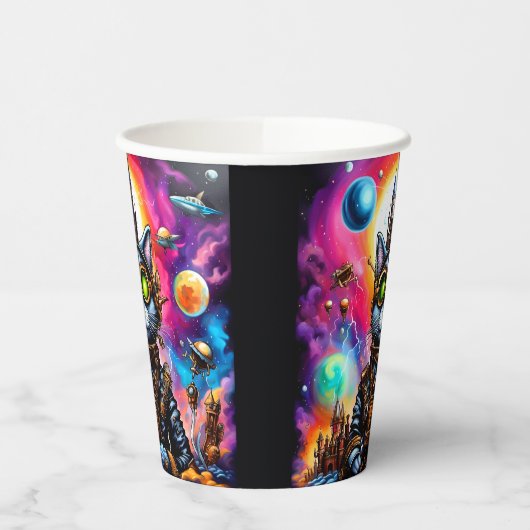 Steampunk Space Cat I Pappbecher (Links)