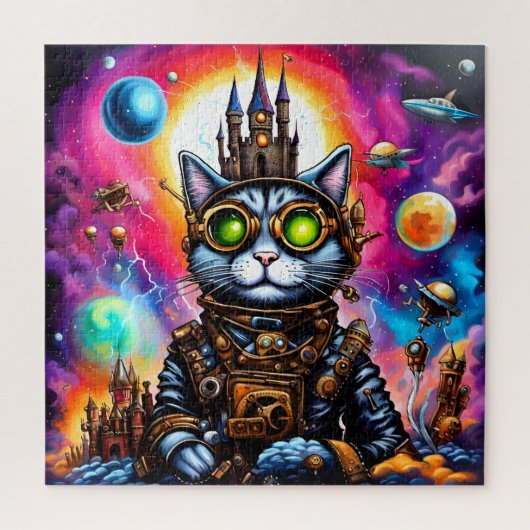Steampunk Space Cat I Puzzle (Vertikal)