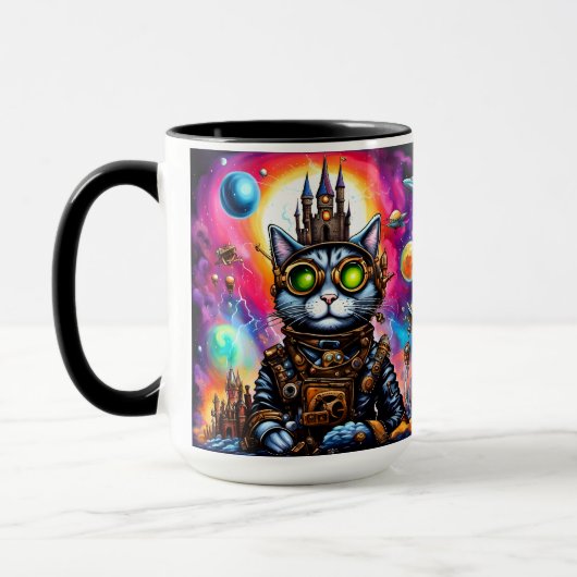 Steampunk Space Cat I Tasse (Links)