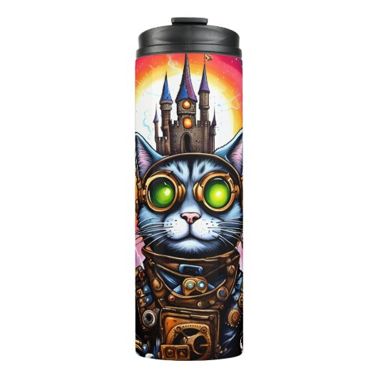 Steampunk Space Cat I Thermosbecher (Vorderseite)