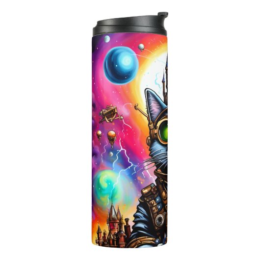 Steampunk Space Cat I Thermosbecher (Nach links gedreht)