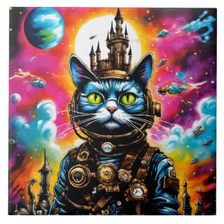 Steampunk Space Cat II Fliese