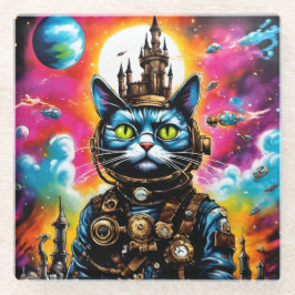 Steampunk Space Cat II Glasuntersetzer