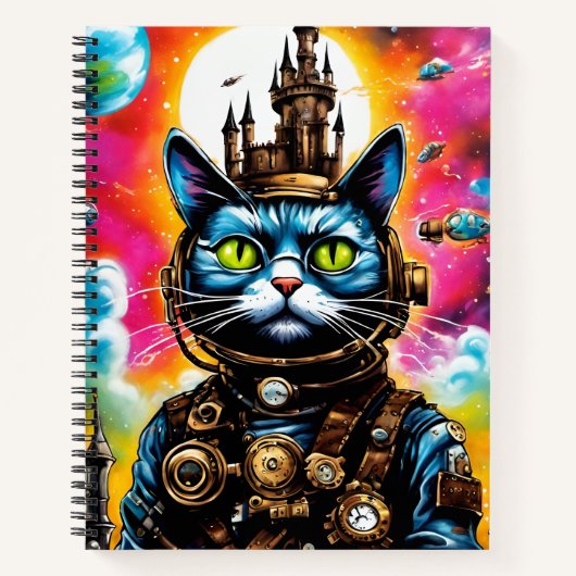 Steampunk Space Cat II Notizblock (Vorderseite)