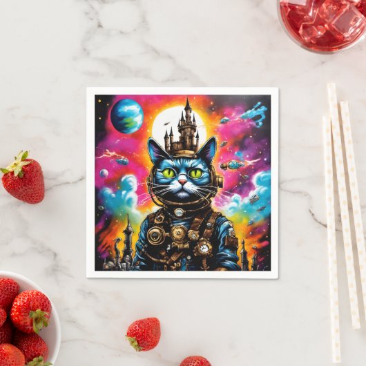 Steampunk Space Cat II Serviette (Beispiel)