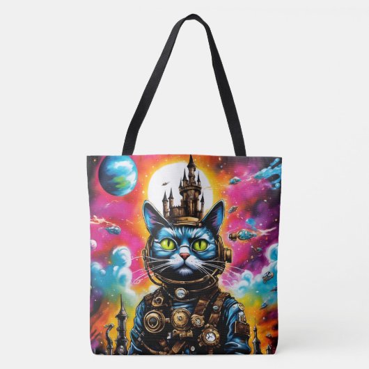 Steampunk Space Cat II Tasche (Vorderseite)