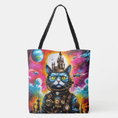 Steampunk Space Cat II Tasche (Rückseite)