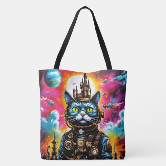 Steampunk Space Cat II Tasche (Rückseite)