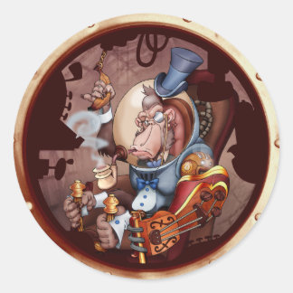 Steampunk Space Chimp Porthole Aufkleber