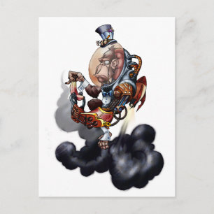 Steampunk Space Chimp Postkarte