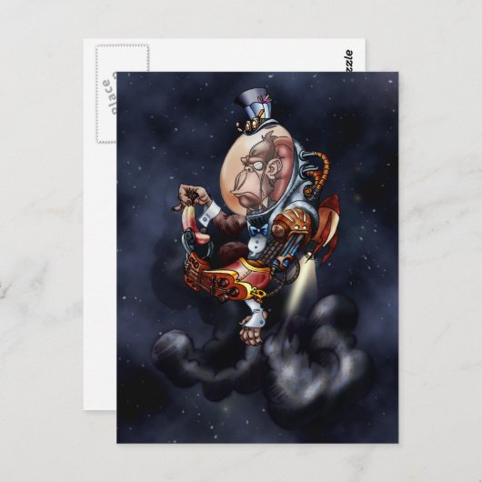 Steampunk Space Chimp Postkarte (Vorne/Hinten)