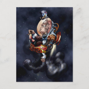 Steampunk Space Chimp Postkarte