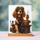 Steampunk Spaniel - Viktorianischer Hundeerfinder Acrylschild (Neutral)