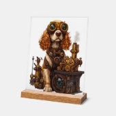 Steampunk Spaniel - Viktorianischer Hundeerfinder Acrylschild (Winkel)