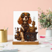 Steampunk Spaniel - Viktorianischer Hundeerfinder Acrylschild (Hochzeit)