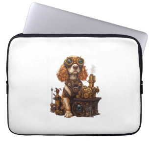 Steampunk Spaniel - viktorianischer Hundeerfinder Laptopschutzhülle