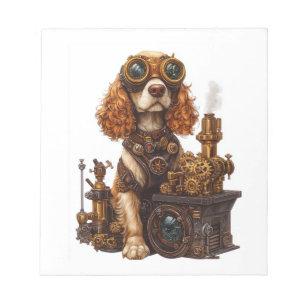 Steampunk Spaniel � viktorianischer Hundeerfinder Notizblock