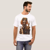 Steampunk Spaniel - Viktorianischer Hundeerfinder T-Shirt (Vorne ganz)