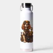 Steampunk Spaniel � viktorianischer Hundeerfinder Trinkflasche (Vorne)